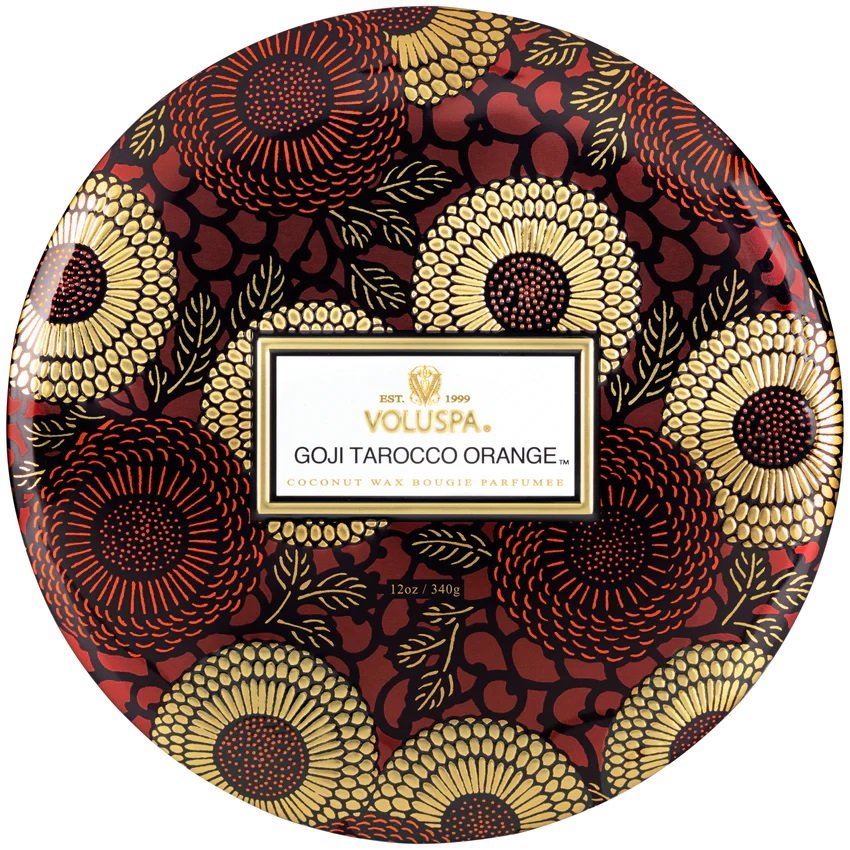 Voluspa - Goji & Tarocco Orange 3 Wick Tin Candle