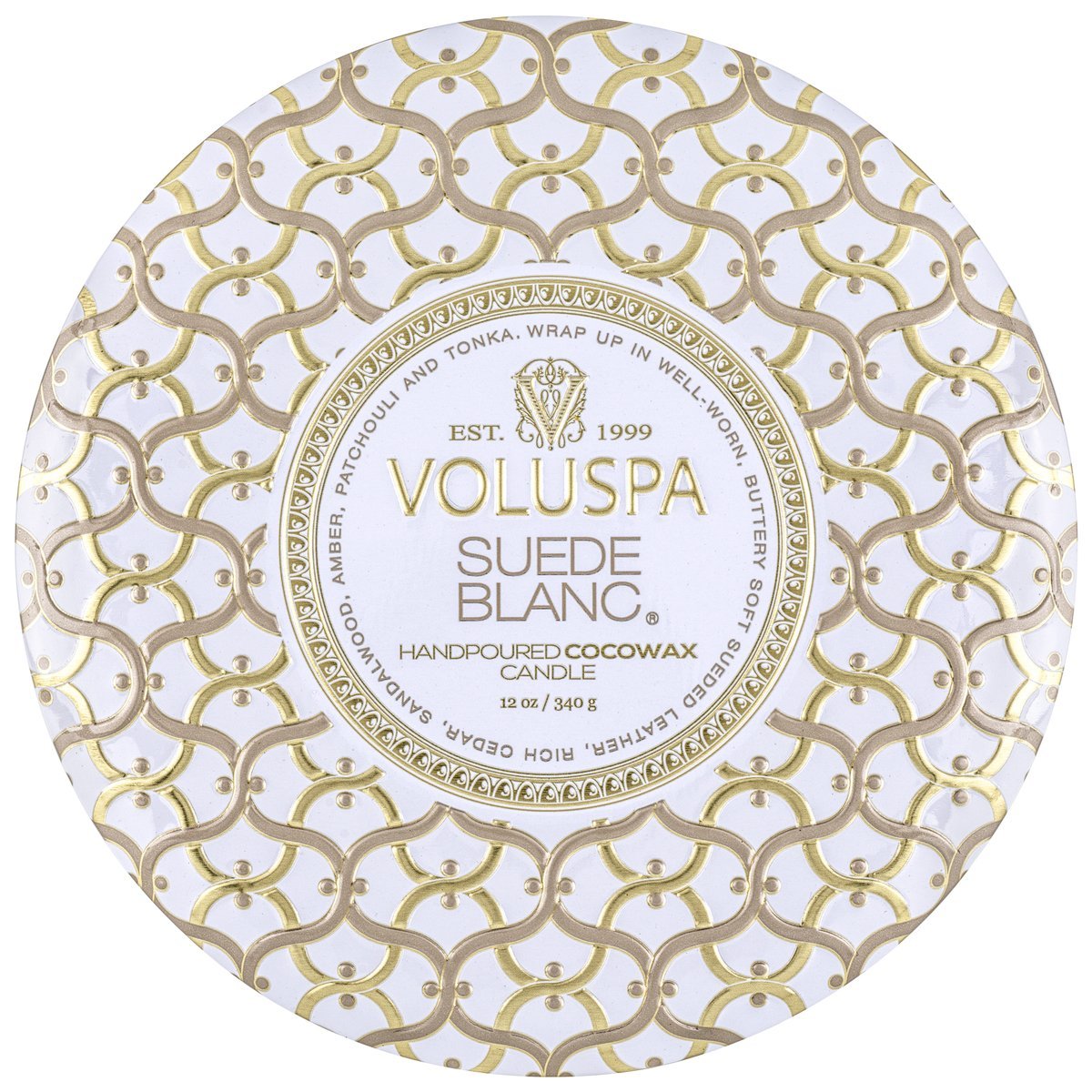 Voluspa - Suede Blanc 3 Wick Tin Candle