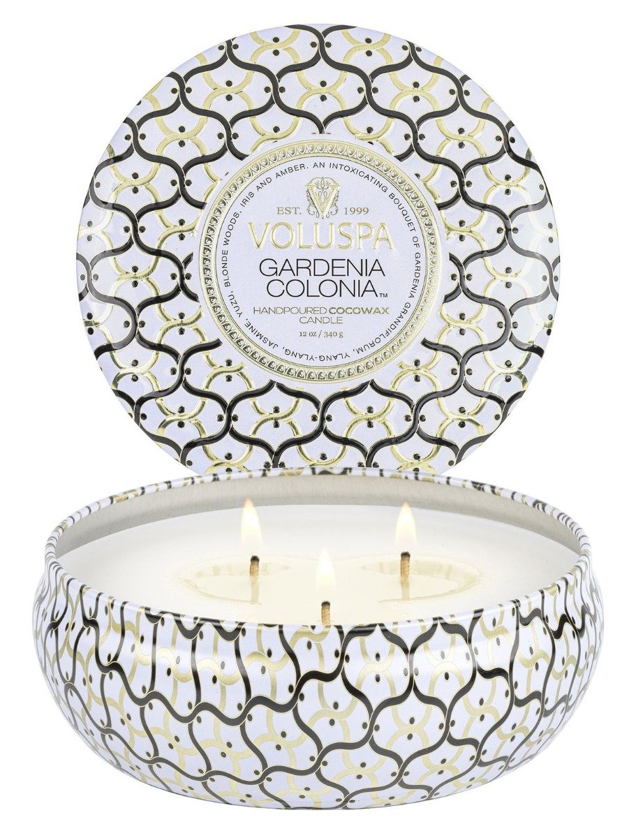 Voluspa - Gardenia Colonia 3 Wick Tin Candle | Candle Delirium