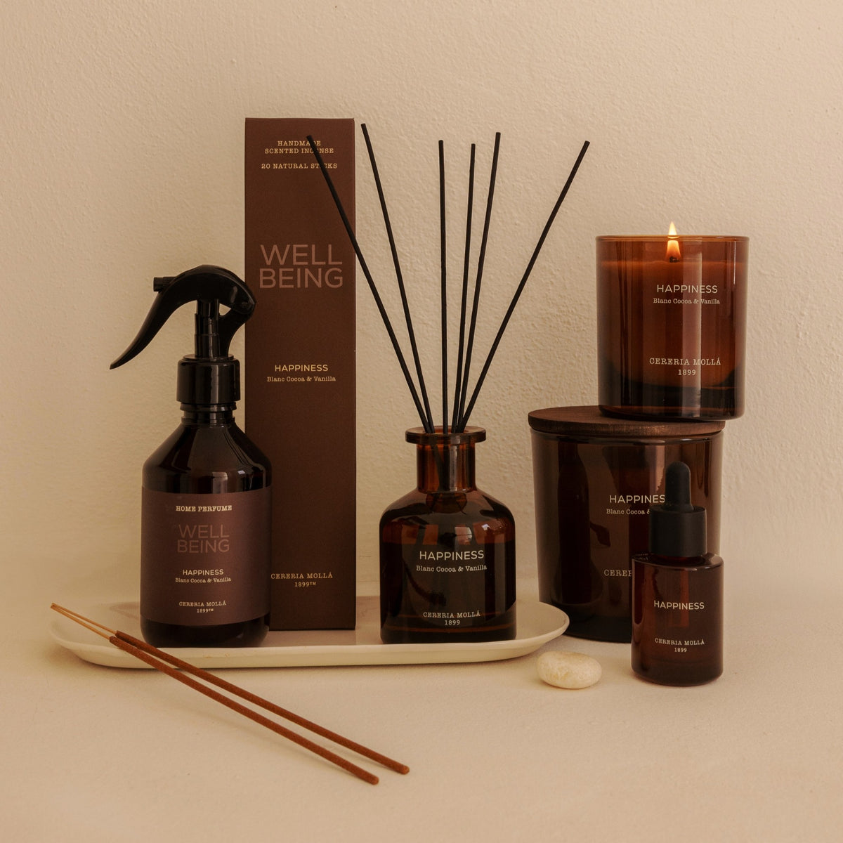 Cereria Molla - Happiness (Blanc Cocoa & Vanilla) 2 Wick Candle