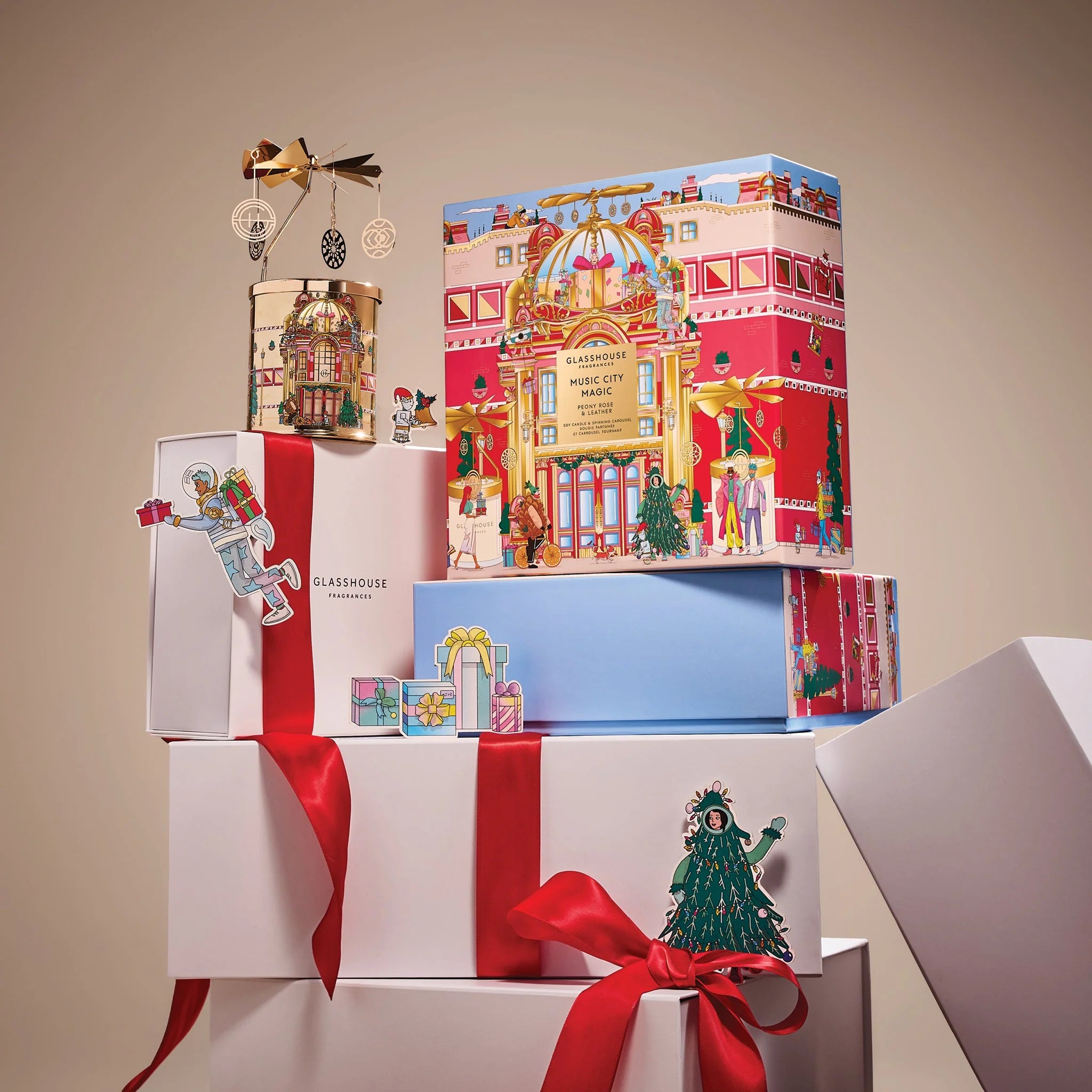 Glasshouse - Music City Magic Spinning Carousel Candle Gift Set