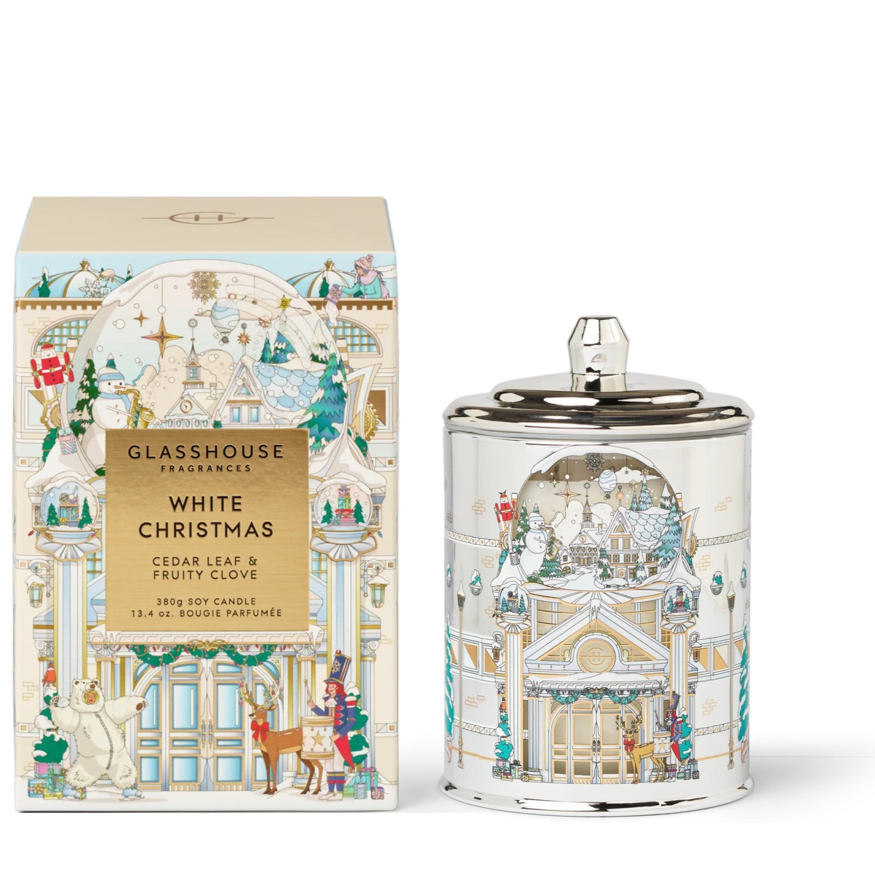 ステンドグラス　　ホワイトクリスマス② Glasshouse - White Christmas Candle | Candle Delirium