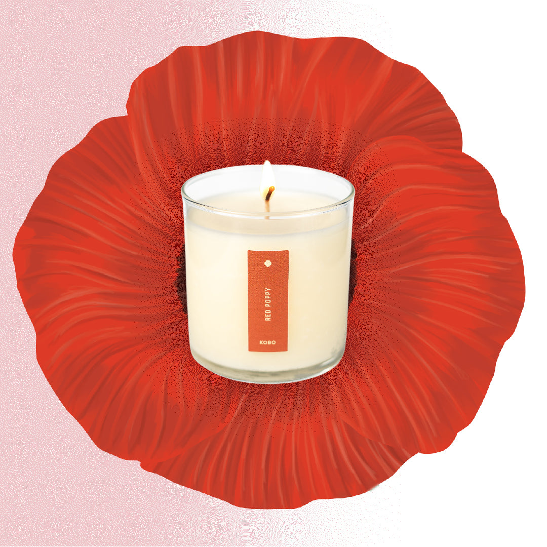 Kobo - Plant the Box Red Poppy Candle