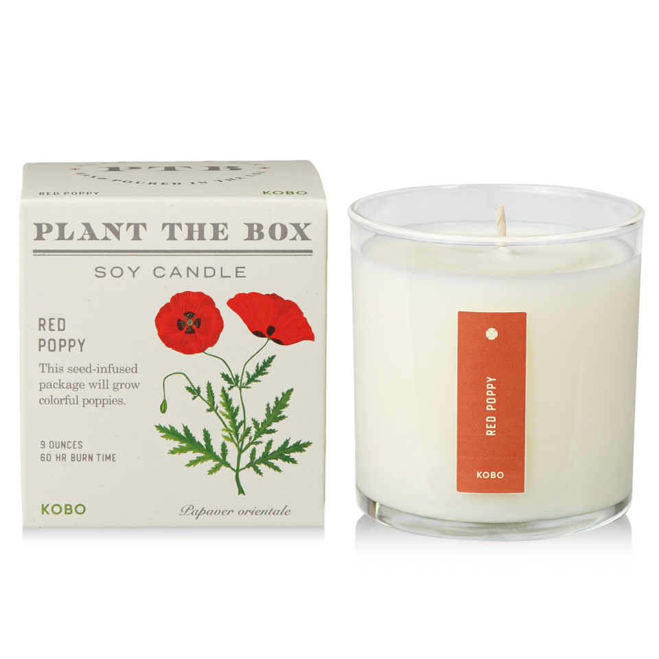 Kobo - Plant the Box Red Poppy Candle