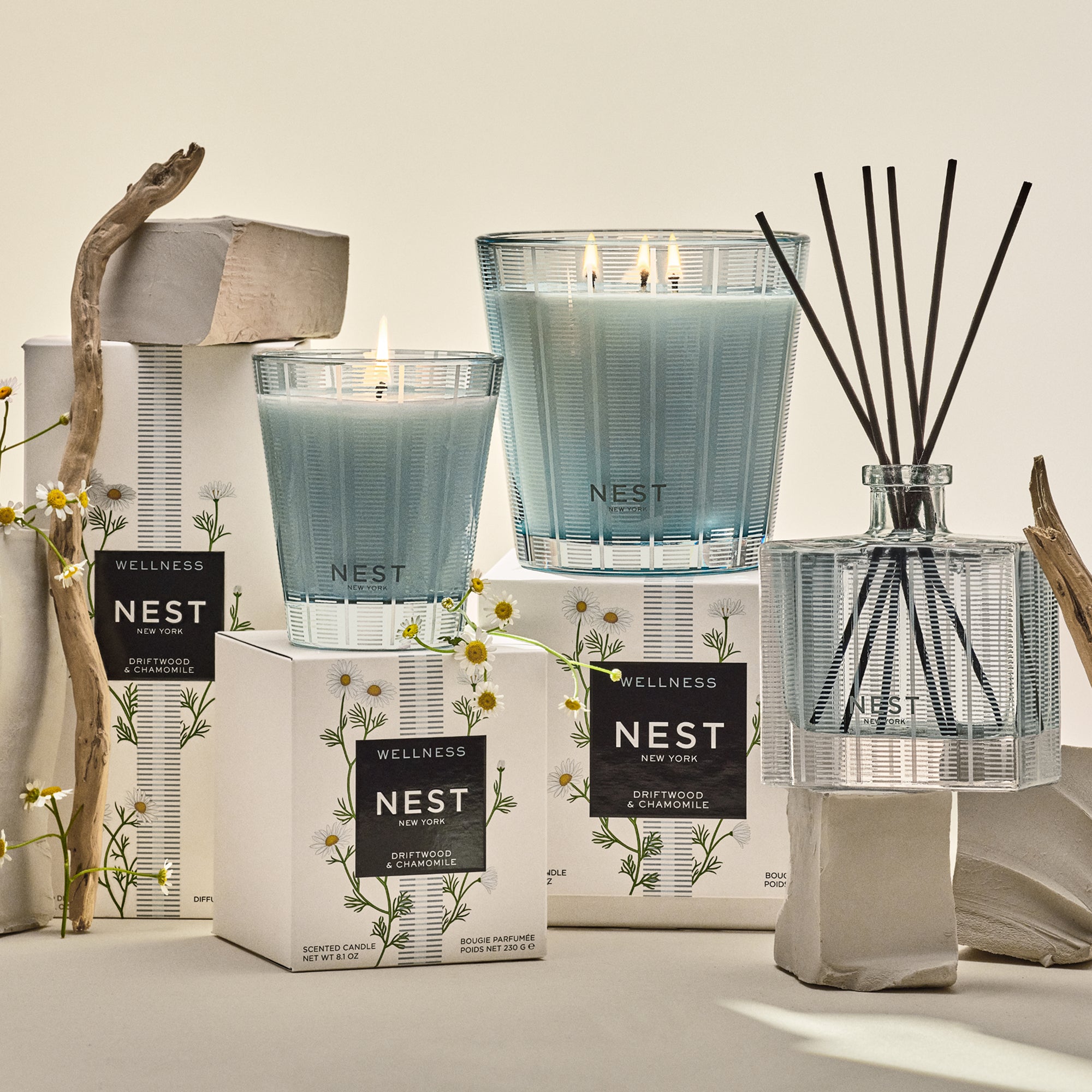 Nest - Driftwood & Chamomile 3 Wick Candle