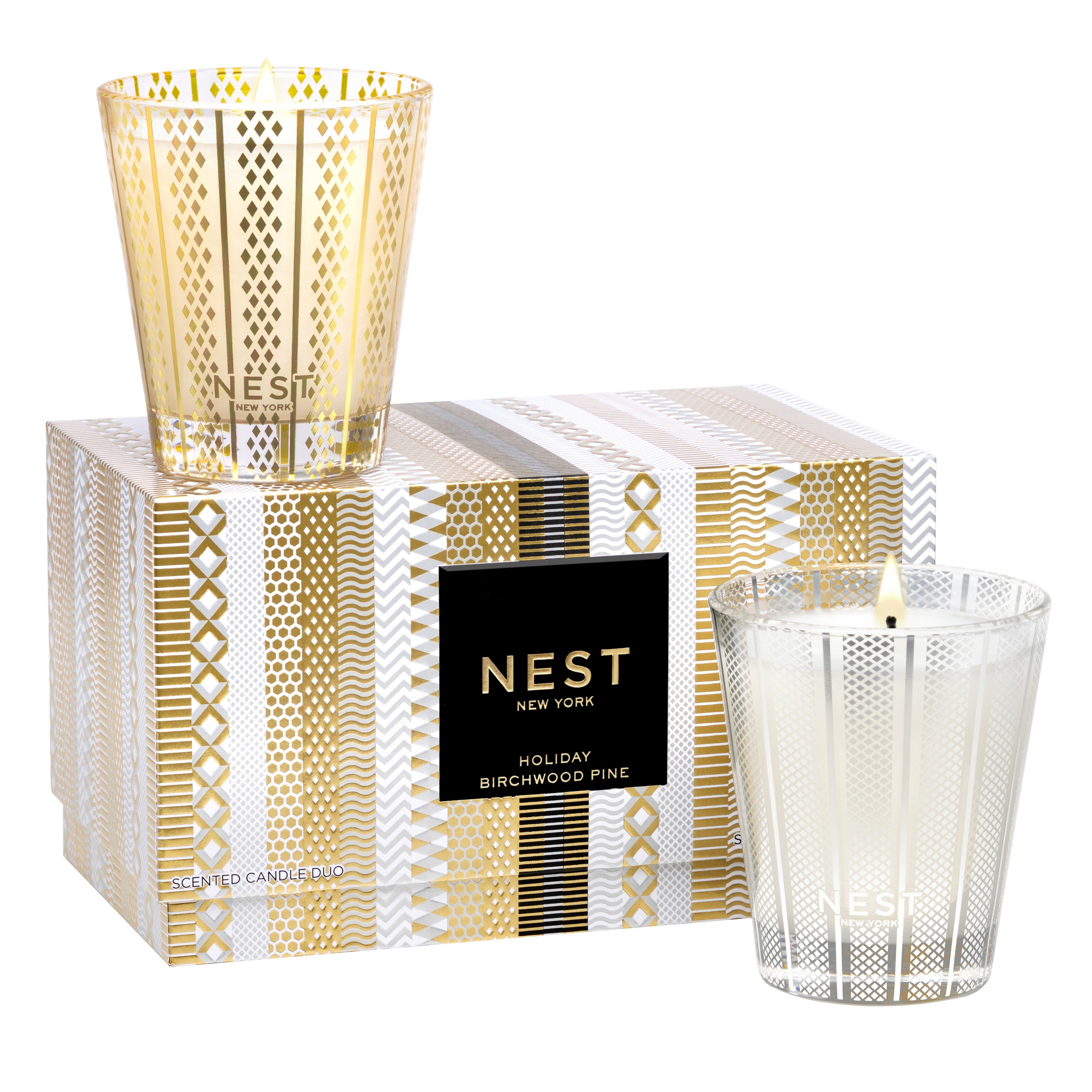 Nest - Festive Classic Candle Duo (Holiday & Birchwood Pine) Set