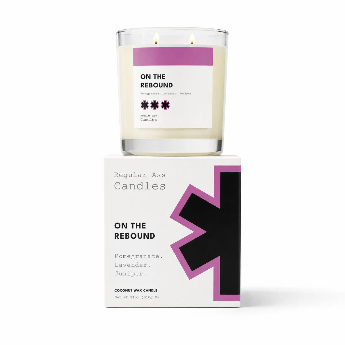 Regular Ass Candles - On The Rebound (Pomegranate + Lavender + Juniper) Candle