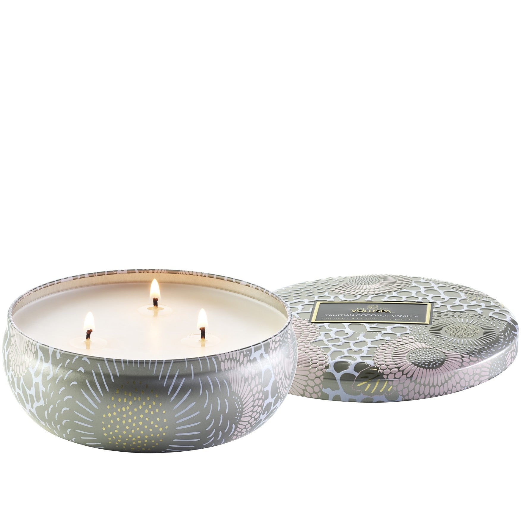 Voluspa - Tahitian Coconut Vanilla 3 Wick Tin Candle