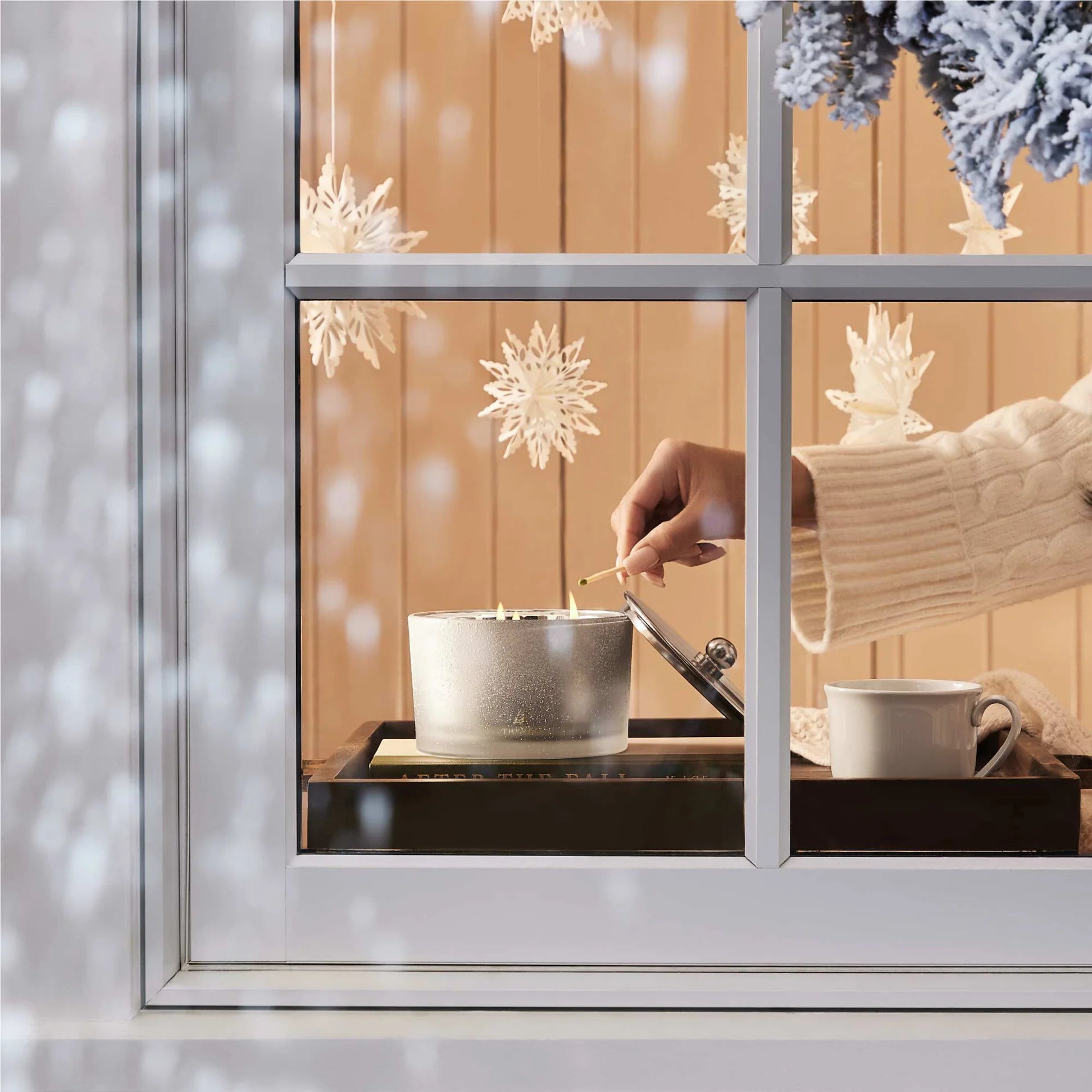 Thymes - Frasier Fir Flocked 3 Wick Candle