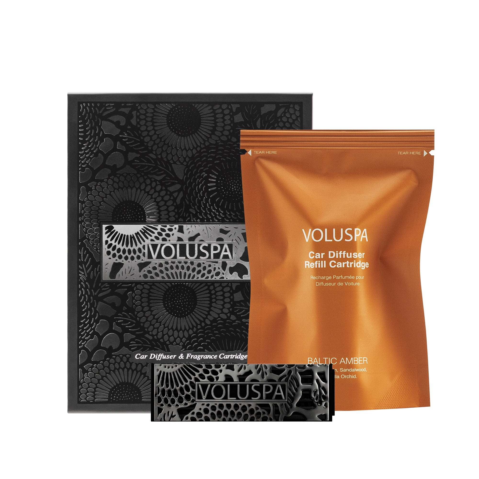 Voluspa - Baltic Amber Car Diffuser Starter Kit