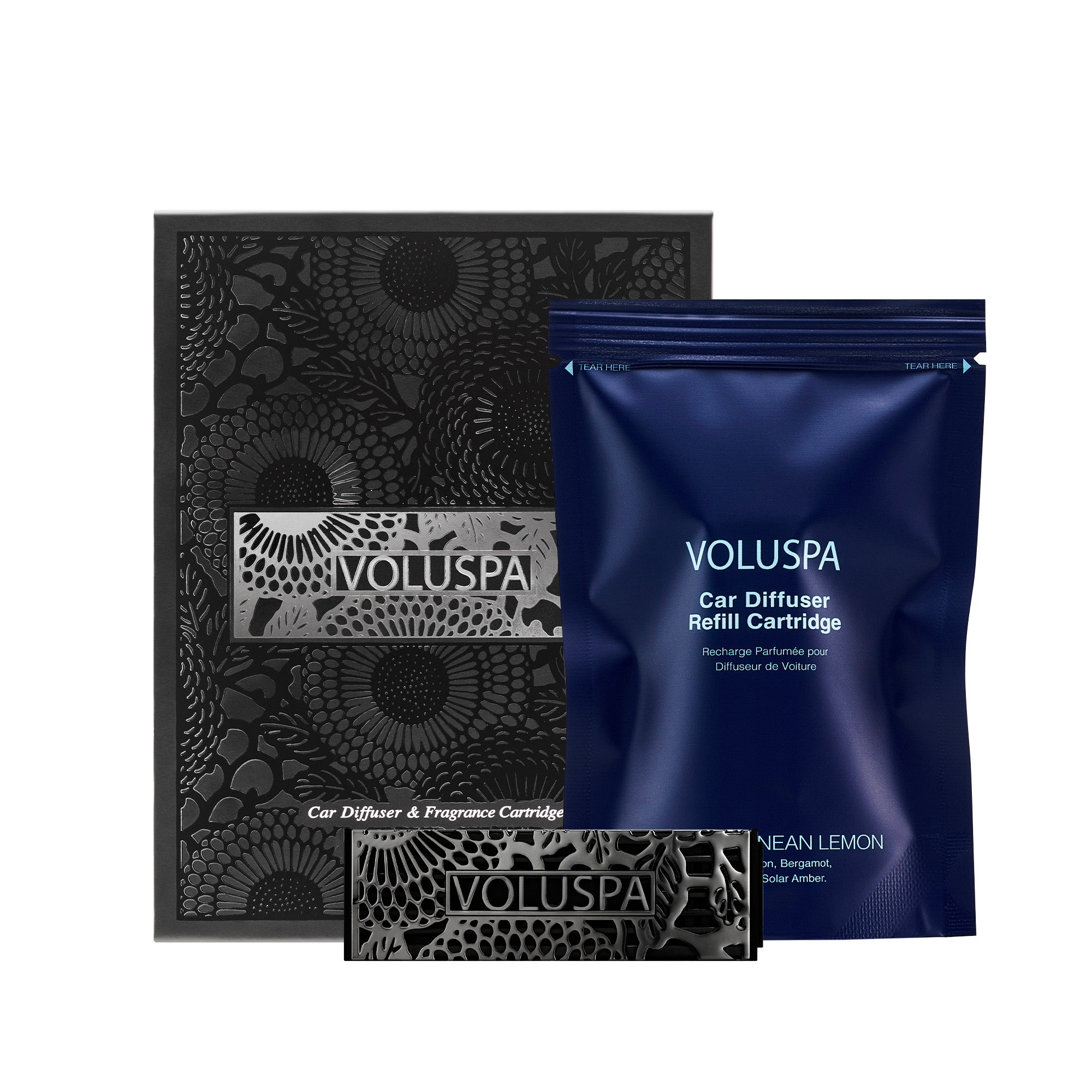 Voluspa - Mediterranean Lemon Car Diffuser Starter Kit