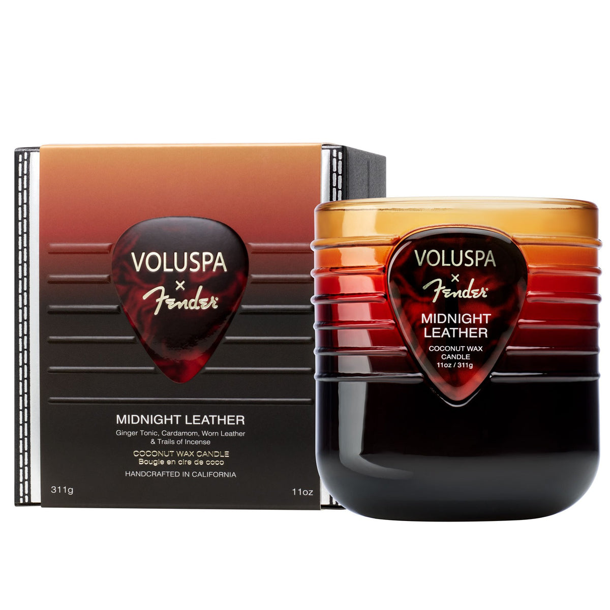 Voluspa - Fender Midnight Leather Boxed Candle
