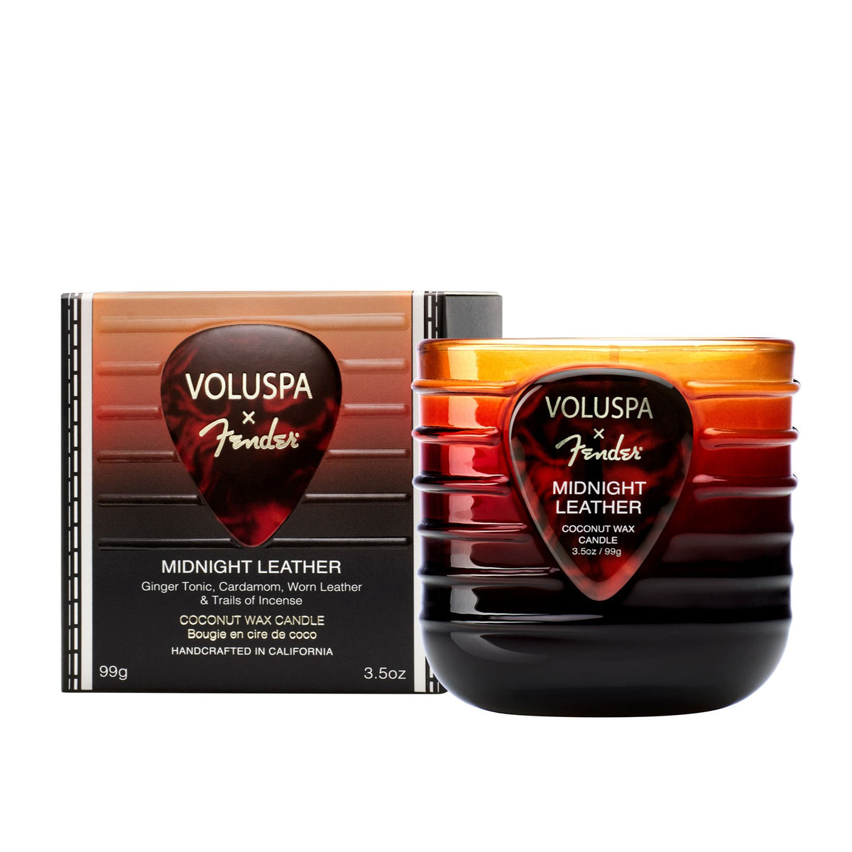 Voluspa - Fender Midnight Leather Mini Boxed Candle