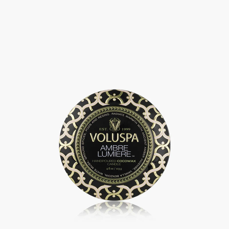 Voluspa - Ambre Lumiere Mini Tin Candle_{first_image}