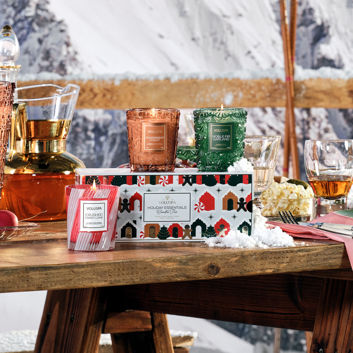 Voluspa - Holiday Village Candle Trio Gift Set
