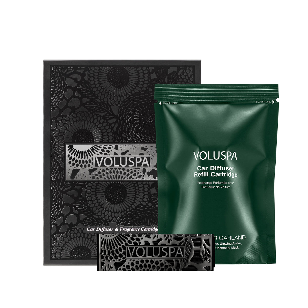 Voluspa - Noble Fir Garland Car Diffuser Starter Kit