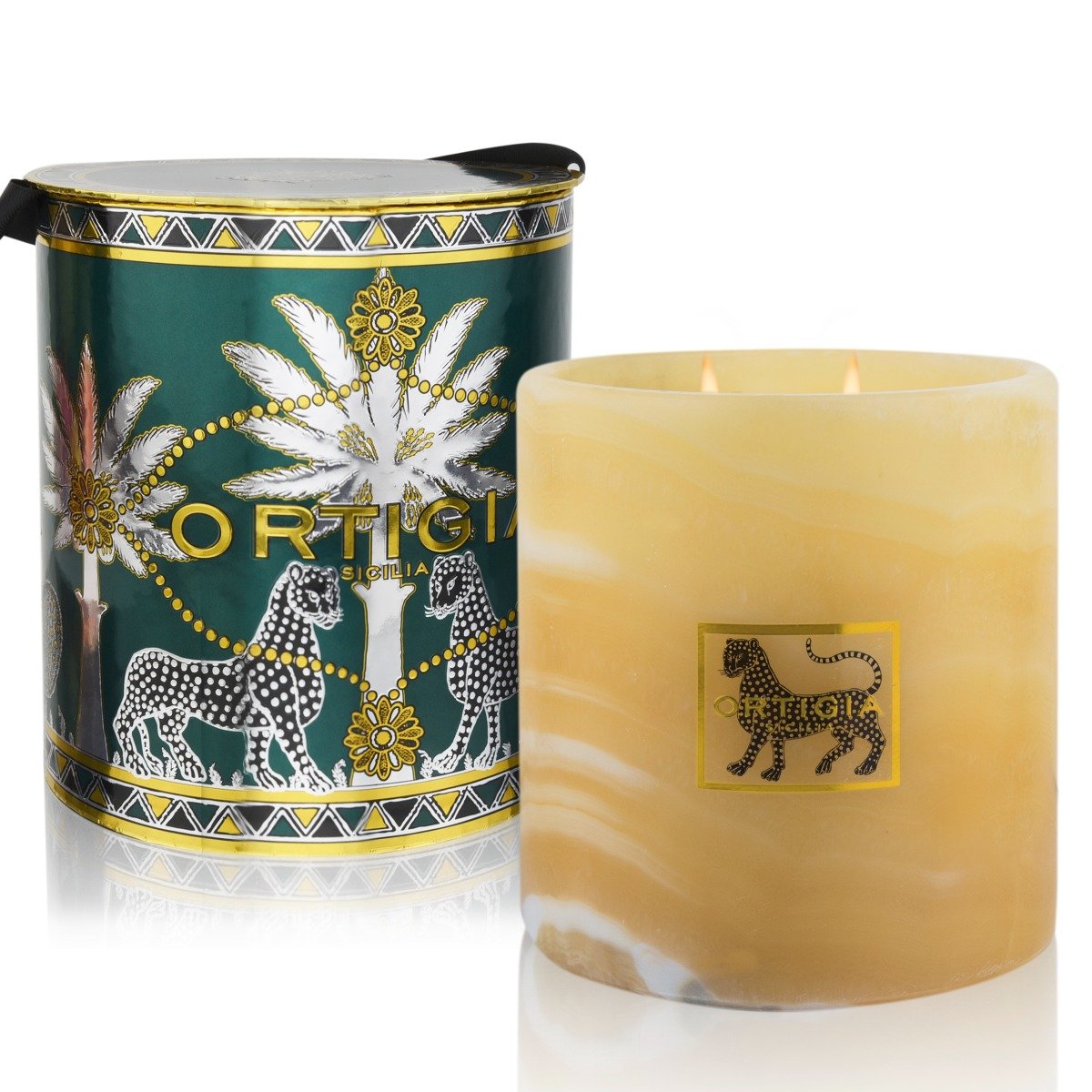 Ortigia Sicilia - Ambra Nera Alabaster Large Candle