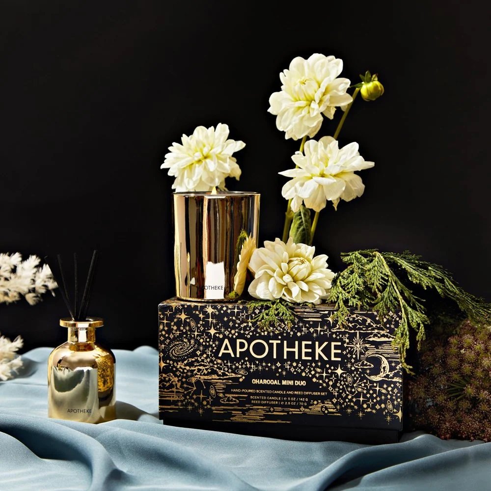 Apotheke - Charcoal Mini Scented Candle and Reed Diffuser Duo