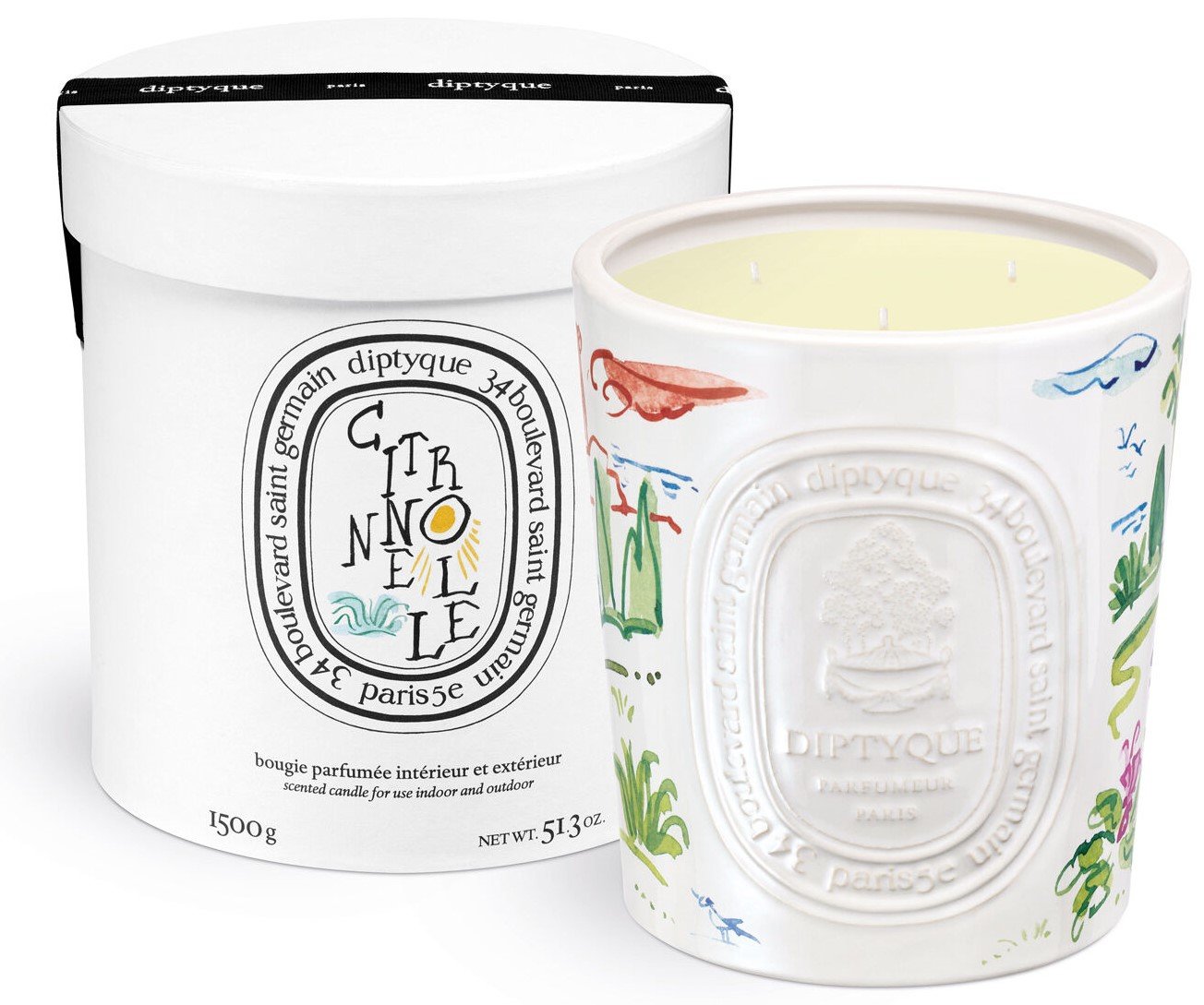 Diptyque - Citronnelle/Lemongrass & Orange Blossoms 5 Wick Indoor/Outdoor Candle 1500gr
