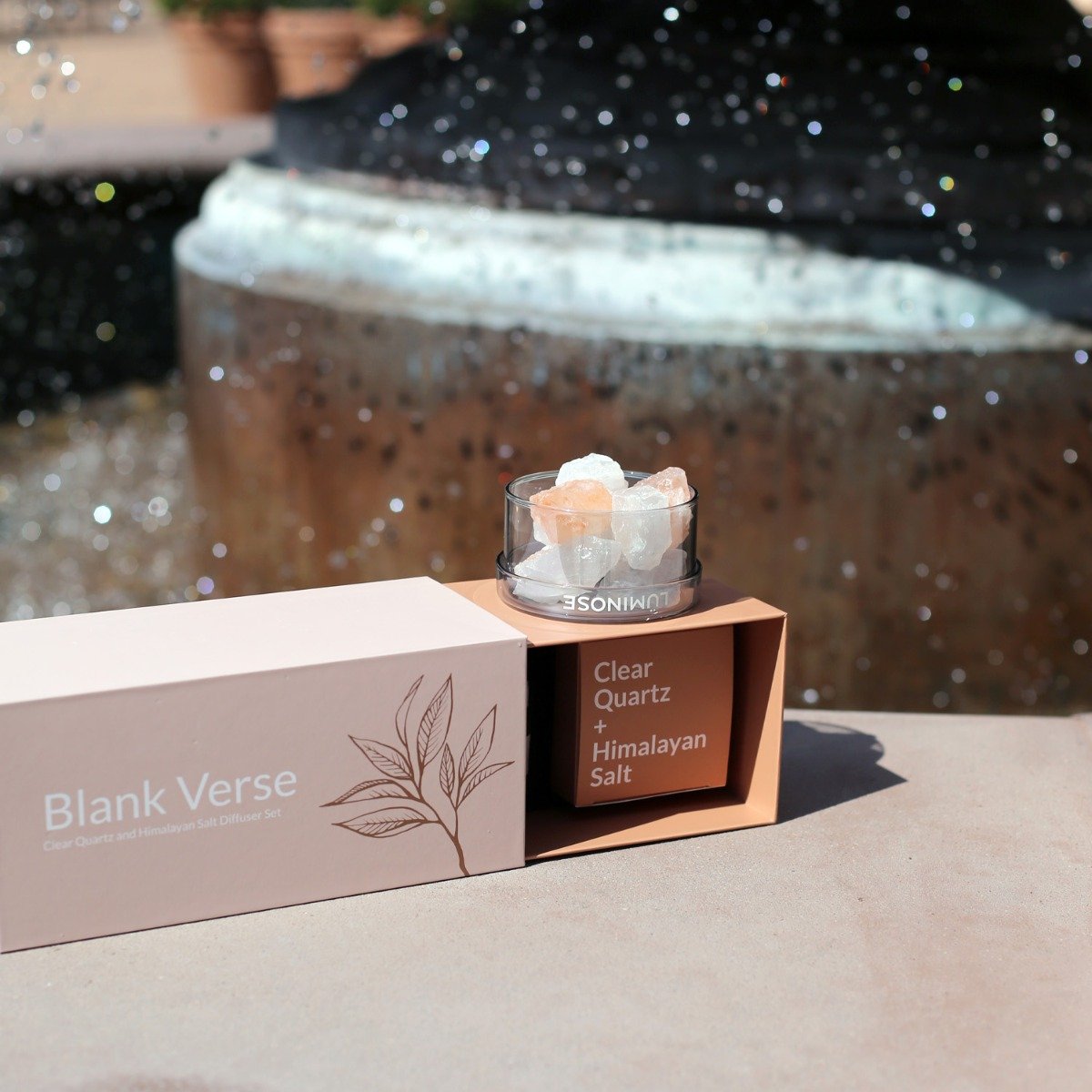 Luminose - Blank Verse Clear Quartz & Himalayan Salt Diffuser Set