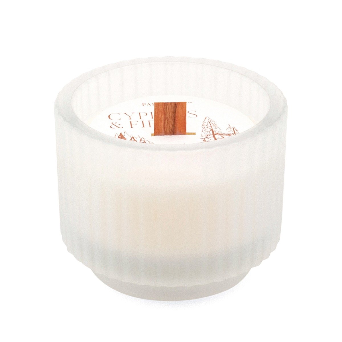 Paddywax - Cypress & Fir White Ribbed Small Candle