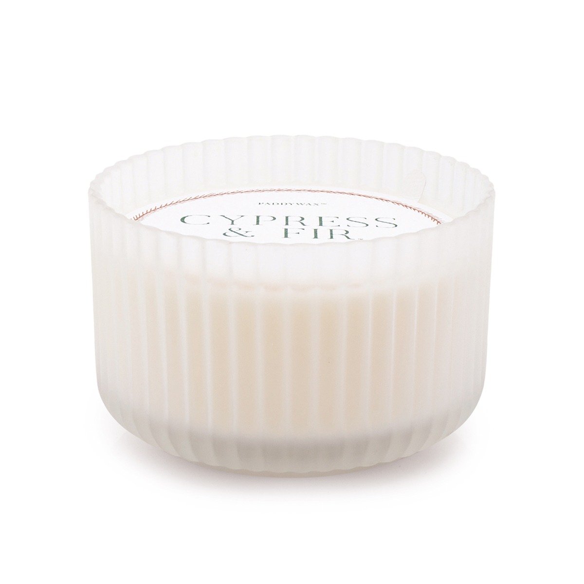 Paddywax - Cypress & Fir White Ribbed Large Candle