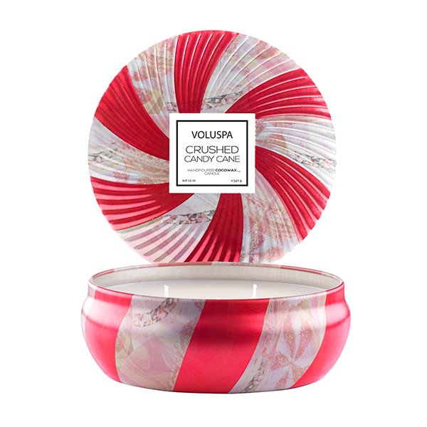 Voluspa - Crushed Candy Cane 3 Wick Tin Candle