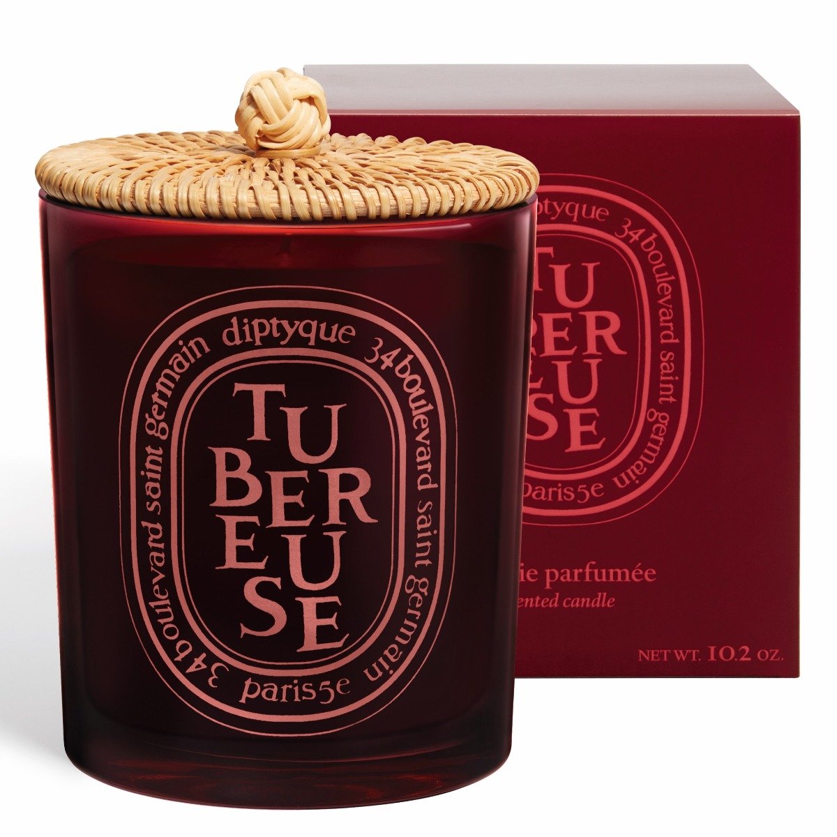 Diptyque - Tubereuse Candle 300g Limited Edition w/ Rattan Lid (Tuberose)