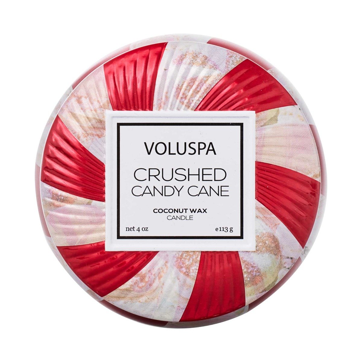 Voluspa - Crushed Candy Cane Travel Tin Candle