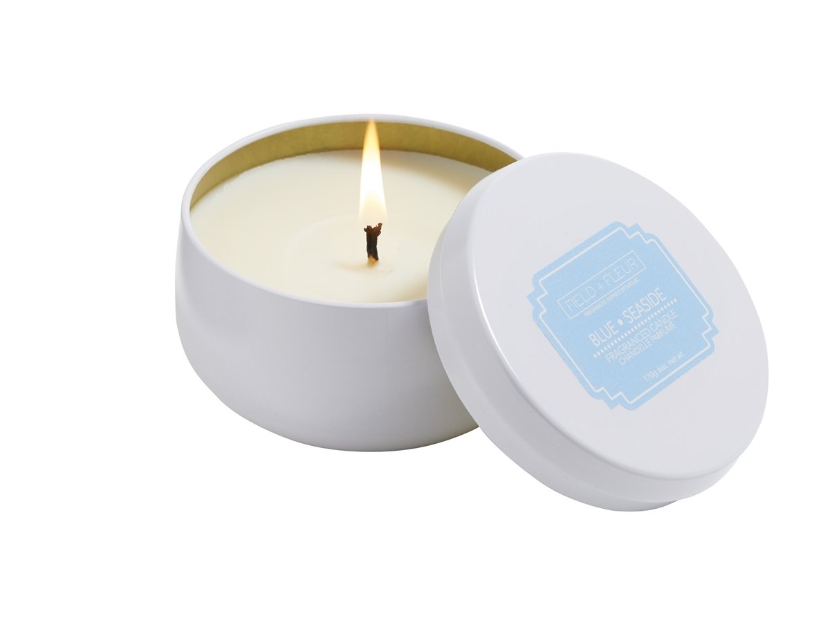 Field + Fleur - Blue Seaside Tin Candle