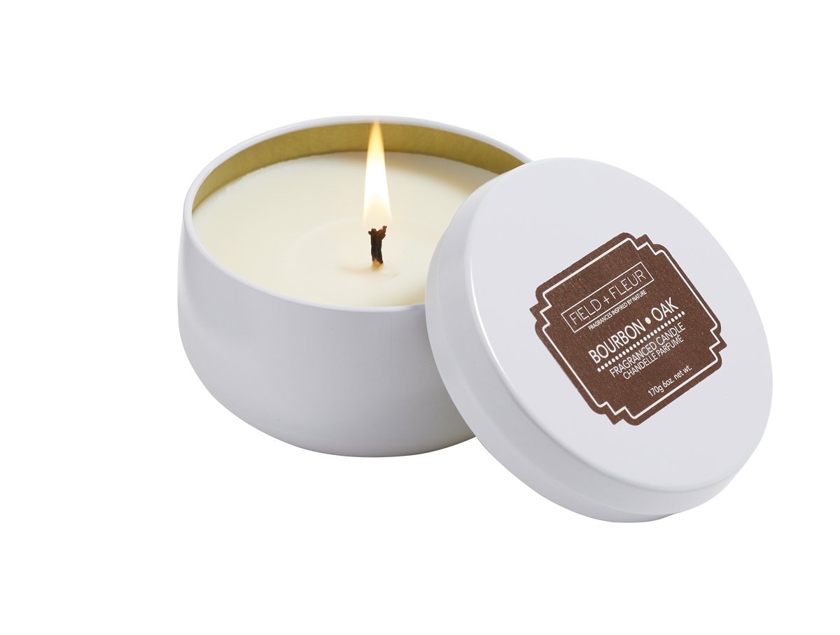 Field + Fleur - Bourbon Oak Tin Candle