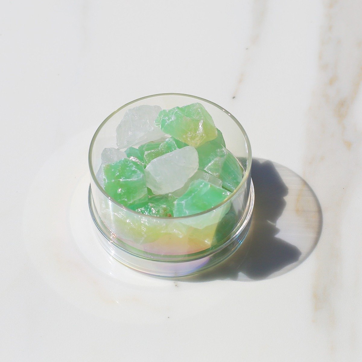 Luminose - Forest Parade Green Calcite & Clear Quartz Diffuser Set