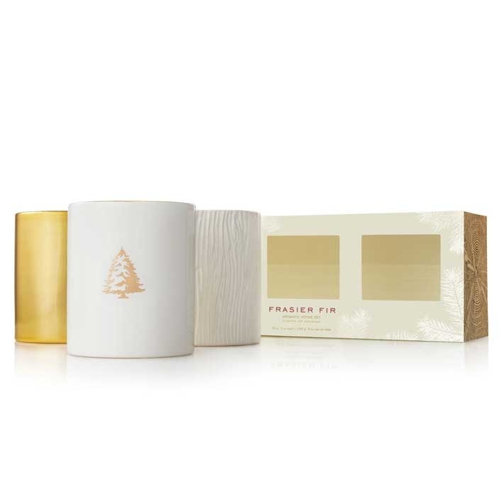 Thymes - Frasier Fir Gilded Candle Trio Set