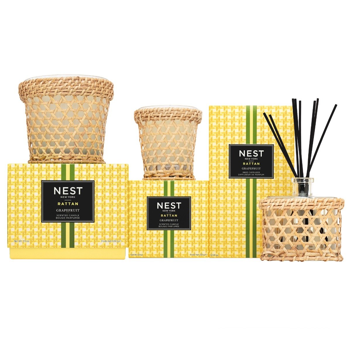 Nest - Grapefruit Rattan Candle