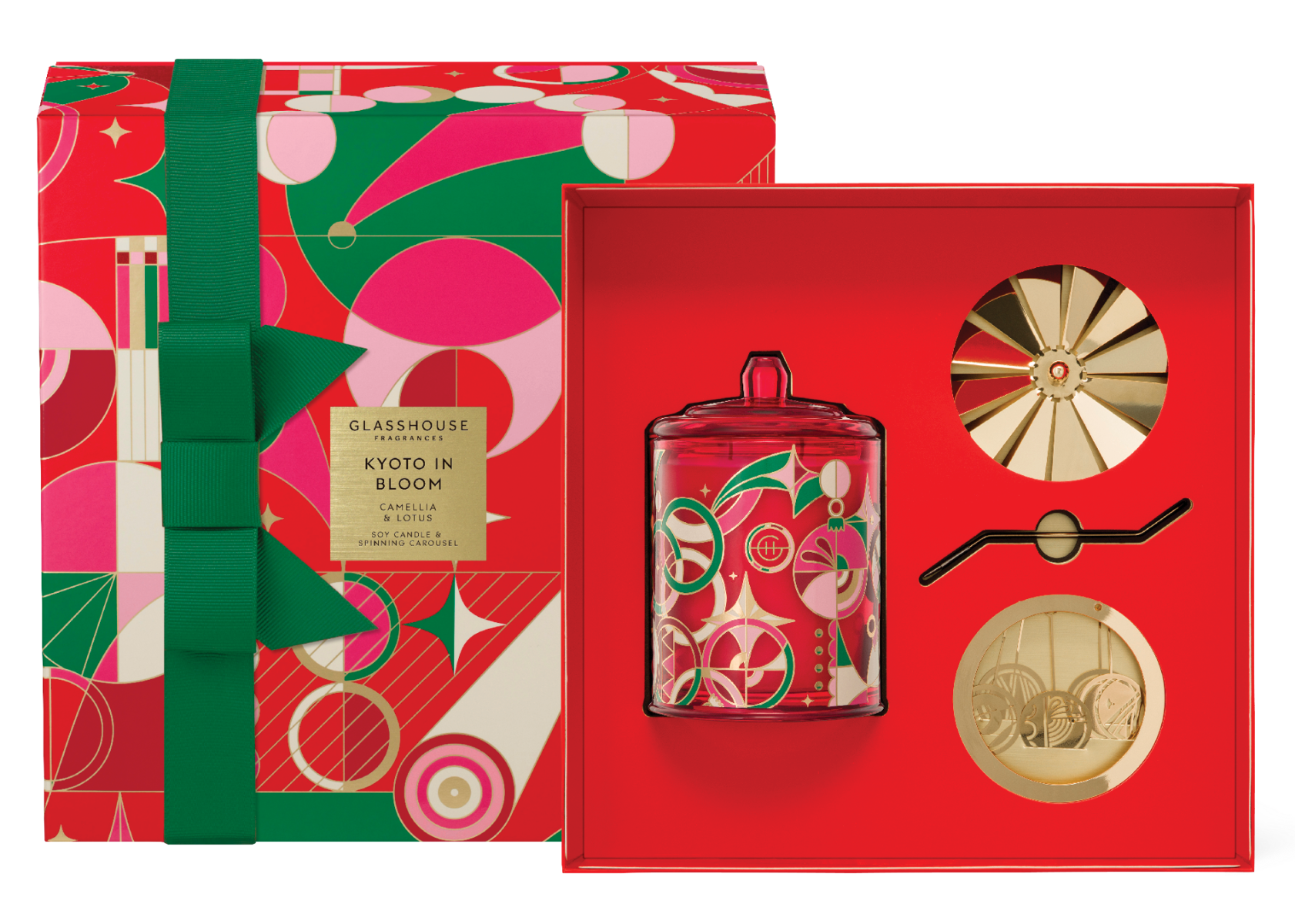 Glasshouse - Kyoto in Bloom Spinning Carousel Candle Gift Set