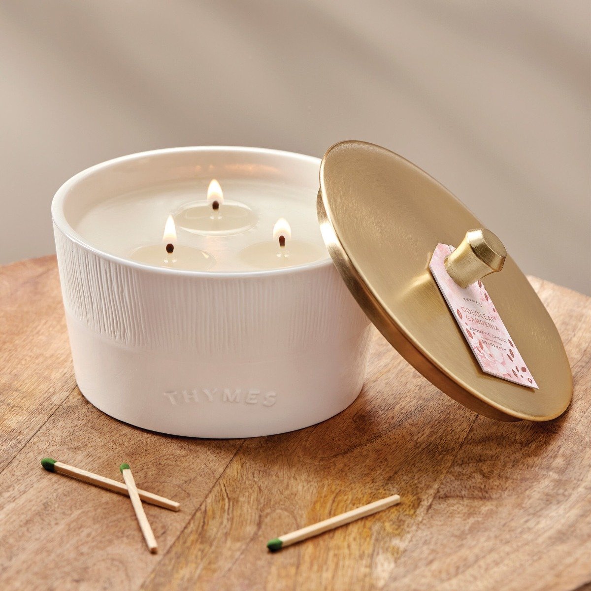 Thymes - Olive Leaf 3 Wick Statement Candle