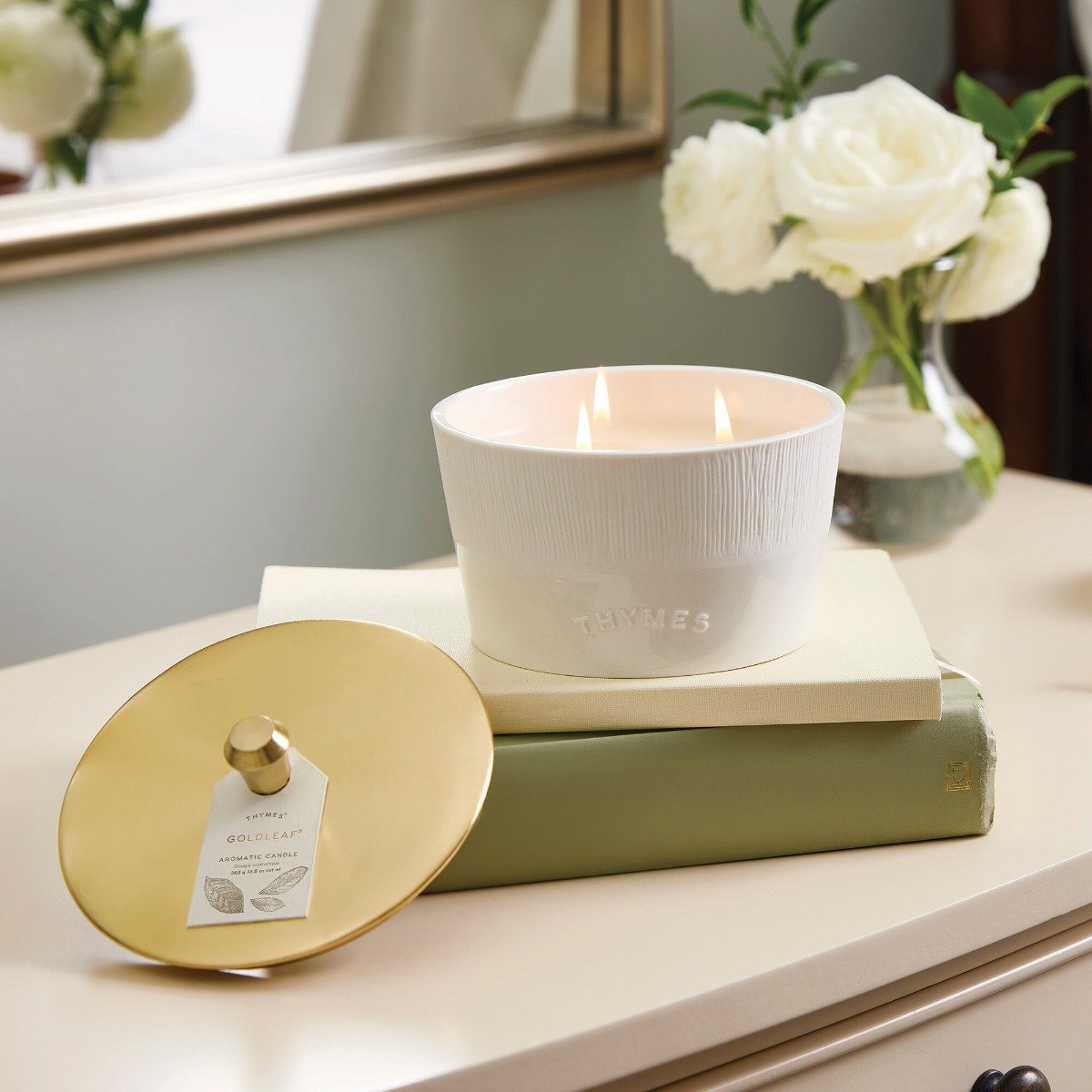 Thymes - Goldleaf 3 Wick Statement Candle