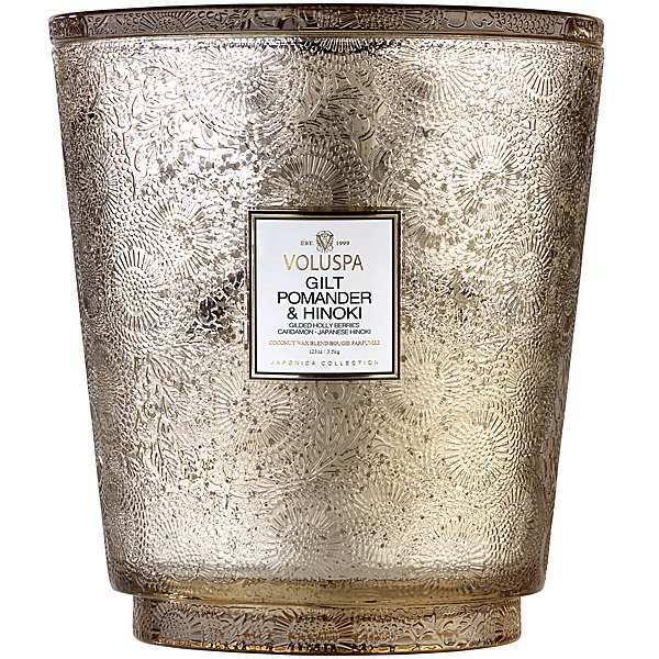 Voluspa - Gilt Pomander & Hinoki 5 Wick Hearth Candle