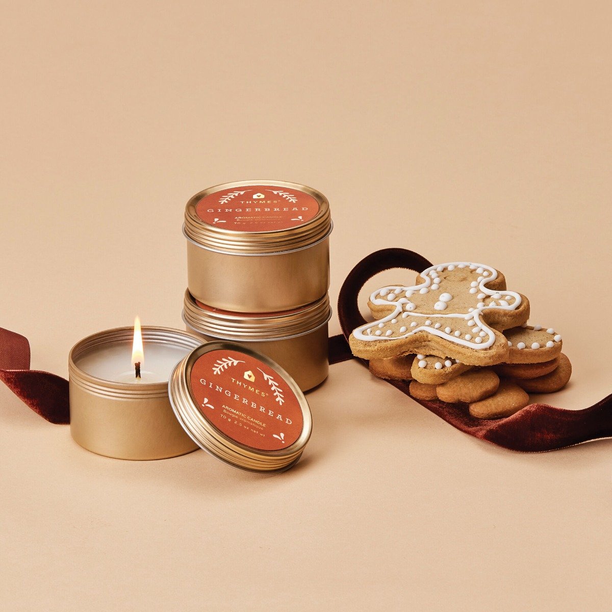 Thymes - Gingerbread Travel Tin Candle