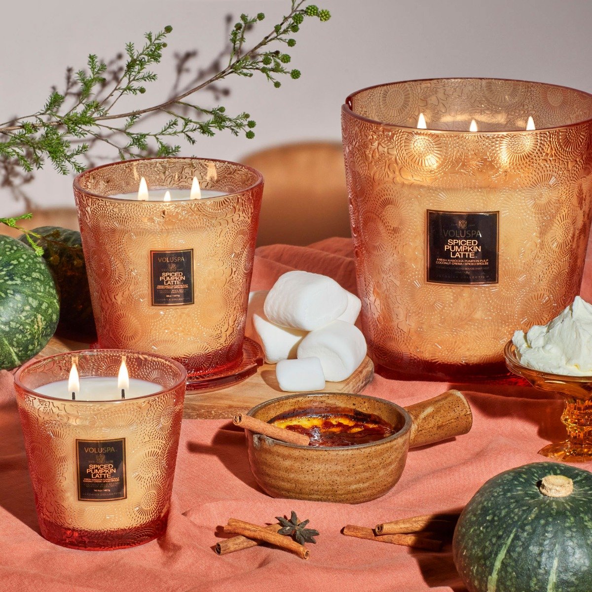 Voluspa - Spiced Pumpkin Latte 2 Wick Hearth Candle