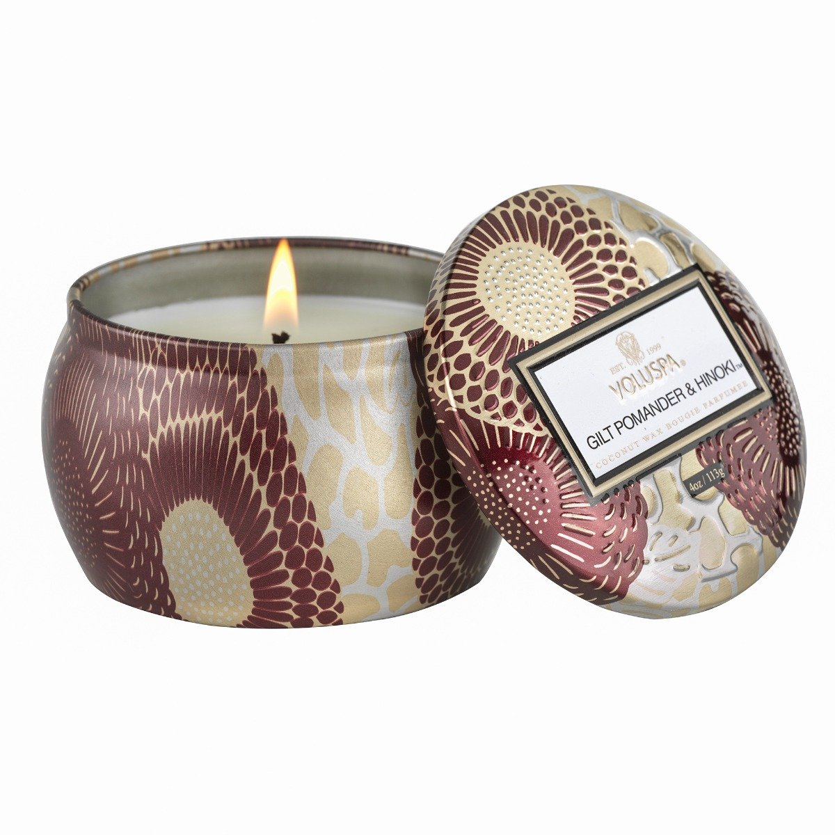 Voluspa - Gilt Pomander & Hinoki Mini Tin Candle
