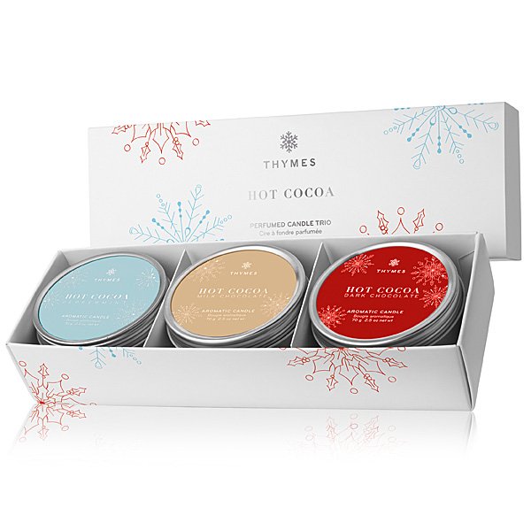 Thymes - Hot Cocoa Travel Tin Candle Trio Set