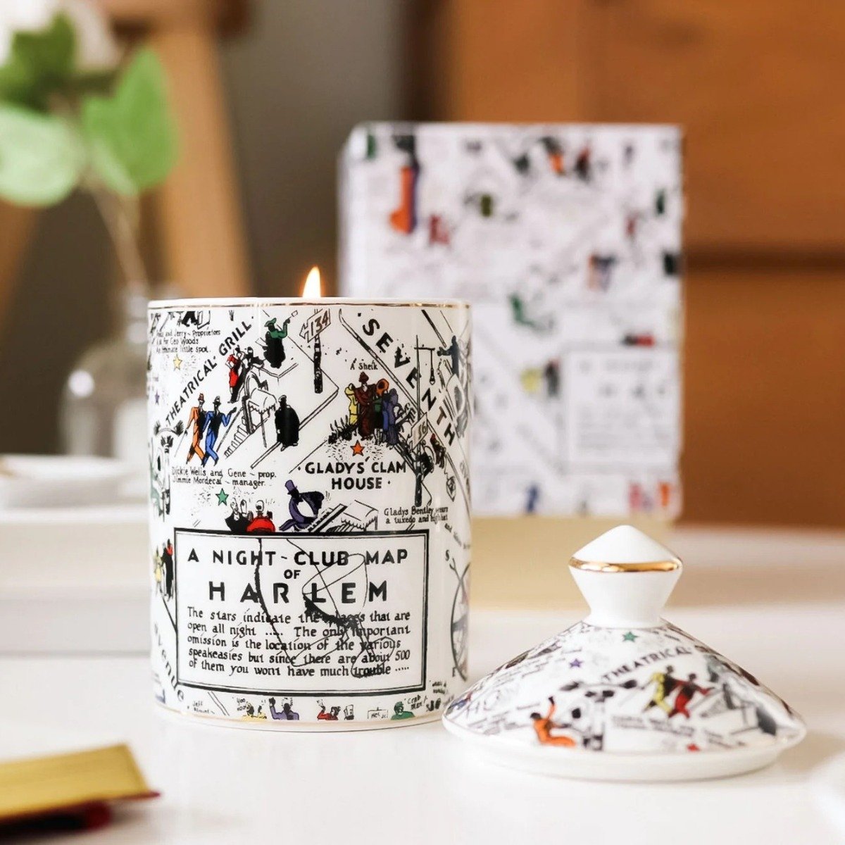 Harlem Candle Company - Langston Nightclub Map Ceramic Candle