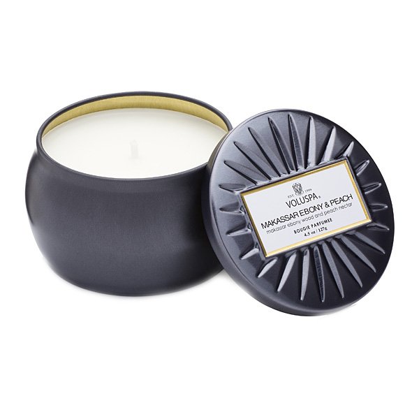Voluspa - Makassar Ebony & Peach Mini Tin Candle
