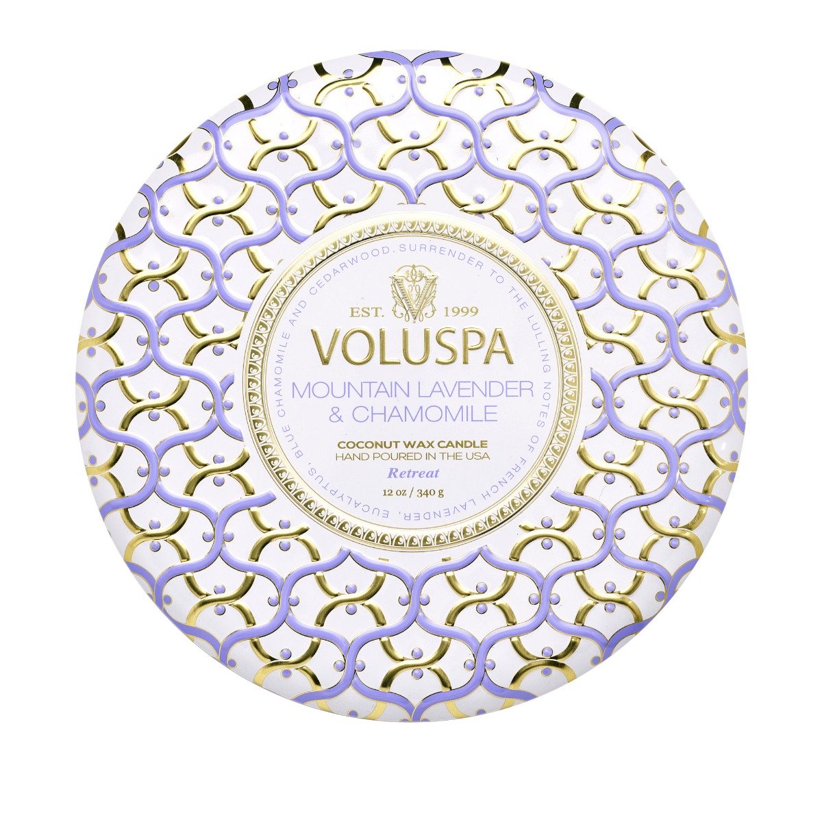 Voluspa - Mountain Lavender & Chamomile 3 Wick Tin Candle