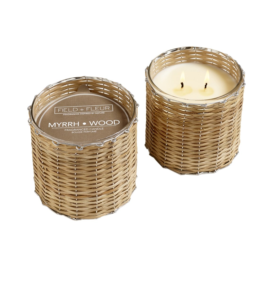 Field + Fleur - Myrrh Wood 2 Wick Handwoven Candle