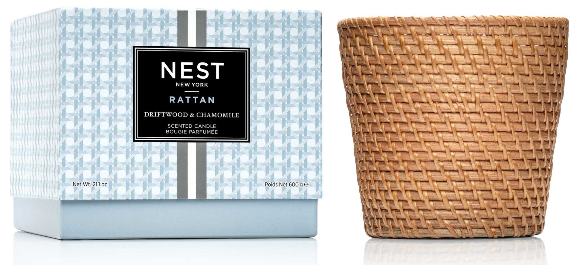 Nest - Driftwood & Chamomile Rattan 3 Wick Candle