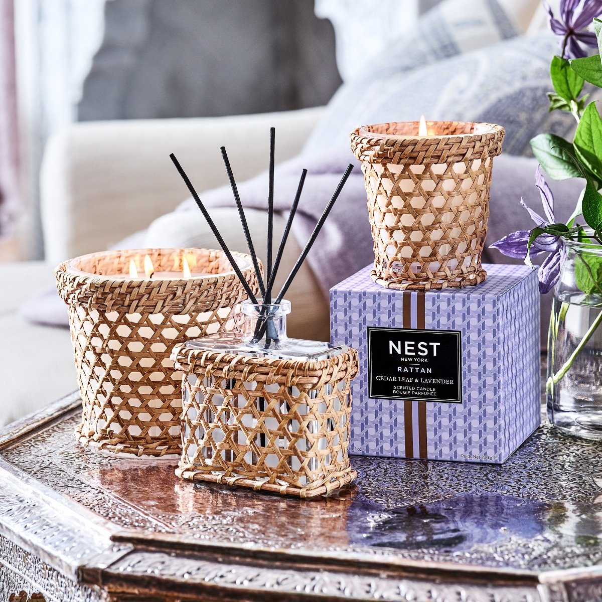 Nest - Cedar Leaf & Lavender Rattan Candle