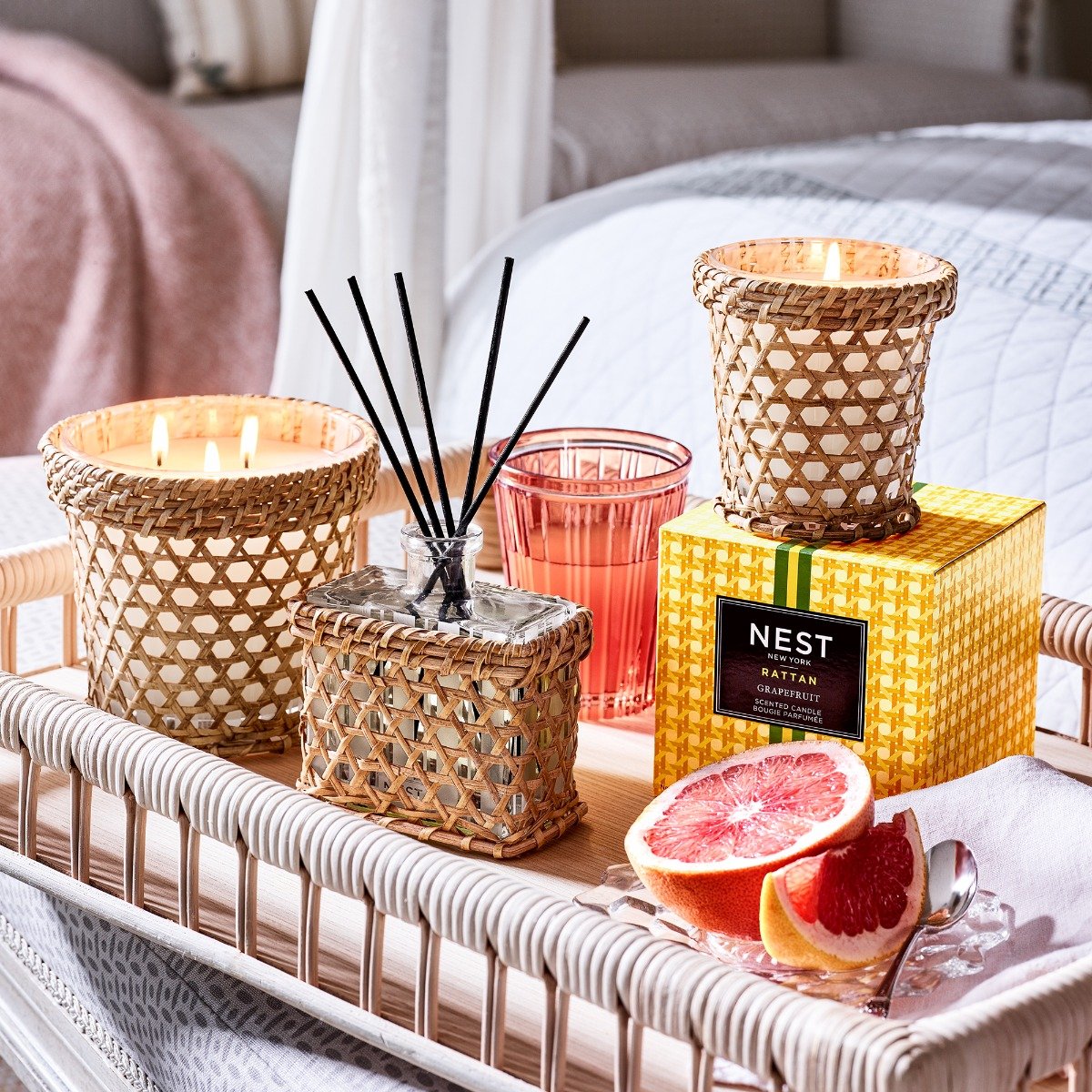 Nest - Grapefruit Rattan Candle