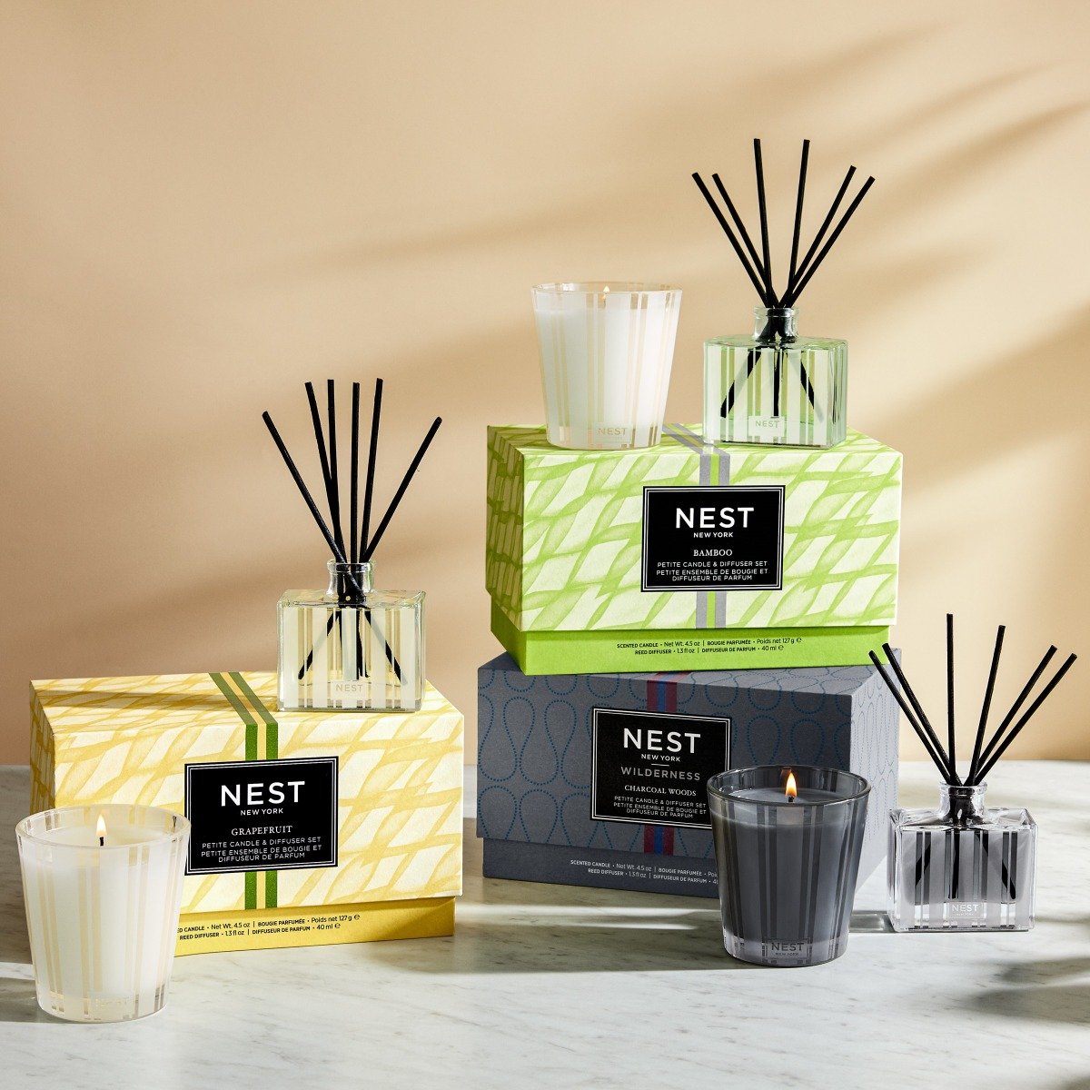 Nest - Charcoal Woods Petite Candle & Diffuser Set